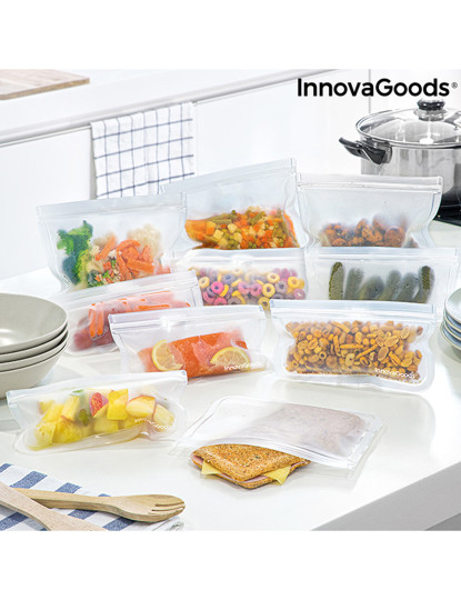 imagem de Conjunto de Sacos Reutilizáveis para Alimentos Frescos InnovaGoods 10 Peças1