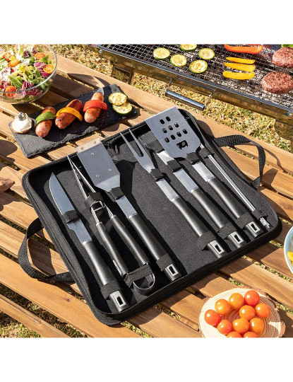 imagem de Kit de utensílios para churrasco de 12 peças BBSet InnovaGoods com estojo1