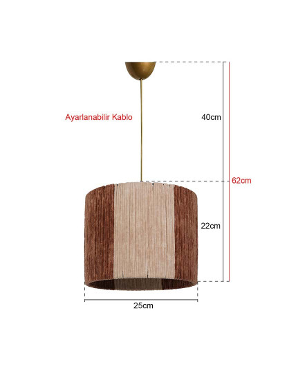 imagem de Candeeiro Suspensão Castanho Creme3