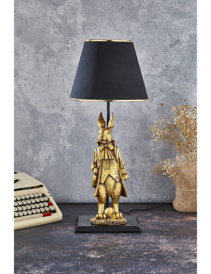 imagem de Candeeiro Mesa PLY Dourado Preto1