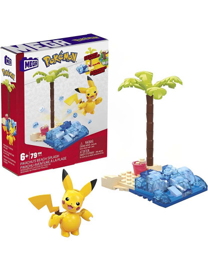 imagem de Mega Pokemon Construx Pikachu Na Praia Hdl761