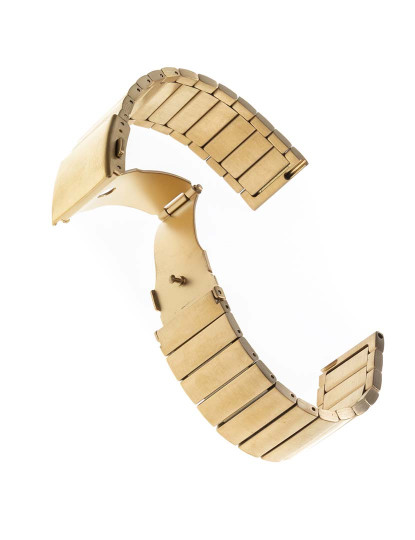 imagem de Pulseira Universal Aço Inoxidável Para Relógios De 22Mm Dourado 3