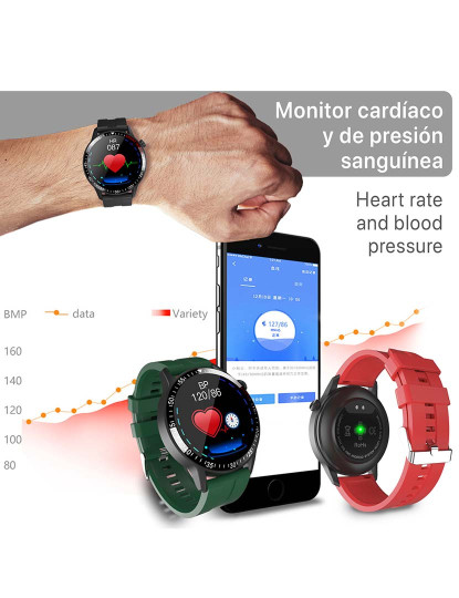 imagem de Smartwatch B30 com Modo Multidesporto Monitor Cardíaco e Tensão Vermelho3