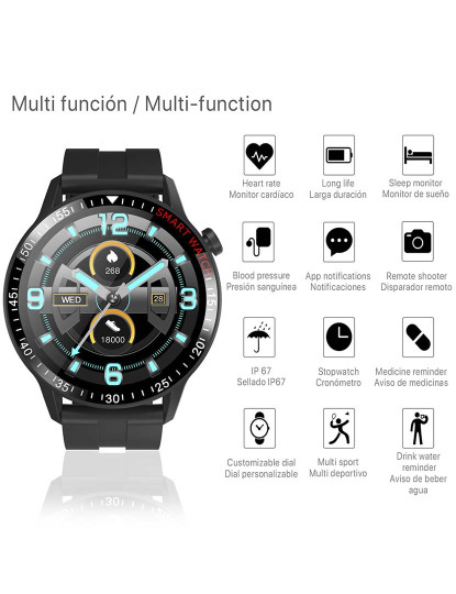 imagem de Smartwatch B30 com Modo Multidesporto Monitor Cardíaco e Tensão Vermelho2