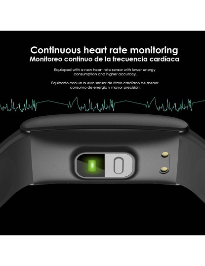 imagem de Smartband Q8T com monitor de temperatura corporal frequência cardíaca Verde4
