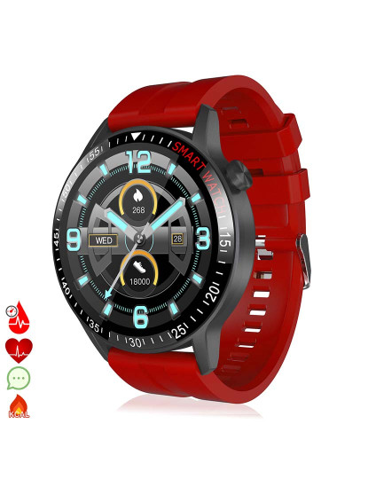 imagem de Smartwatch B30 com Modo Multidesporto Monitor Cardíaco e Tensão Vermelho1