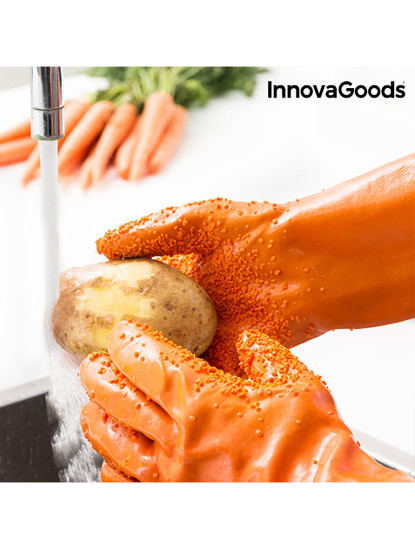 imagem de Luvas Limpadoras Descascadoras de Verduras e Frutas InnovaGoods2