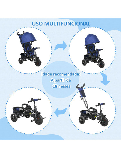 imagem de Triciclo Bebés Azul marrinho4