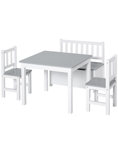 imagem de Conjunto Mesa + Assentos Branco e Cinza1