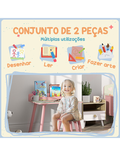 imagem de Conjunto Secretária + Cadeira Rosa4