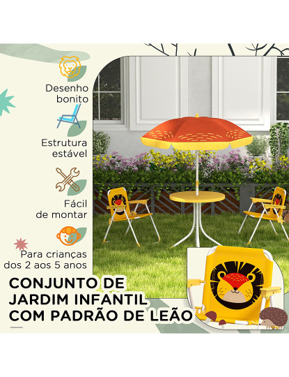 imagem de Conjunto Mesa + 2 Cadeiras Exterior Amarelo6