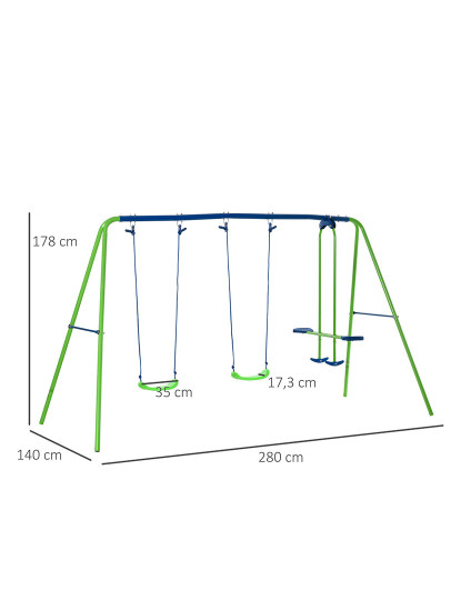 imagem de Conjunto Baloiço Crianças Verde3