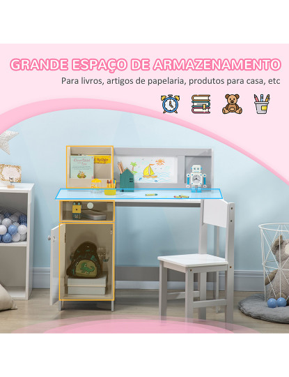 imagem de Conjunto Secretária + Cadeira Infantil Cinzento4