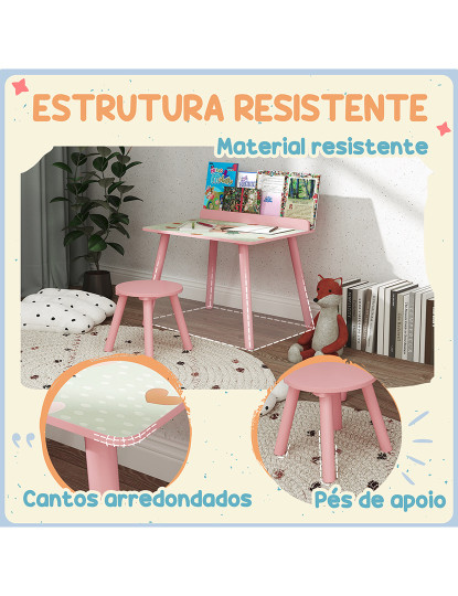 imagem de Conjunto Secretária + Cadeira Rosa6