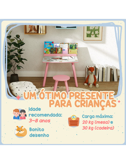 imagem de Conjunto Secretária + Cadeira Rosa7