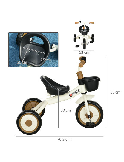 imagem de Triciclo Crianças Bege e Castanho3