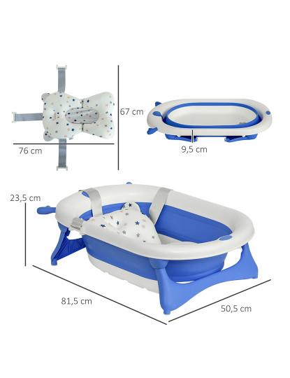 imagem de Banheira Bebé Dobrável Azul3