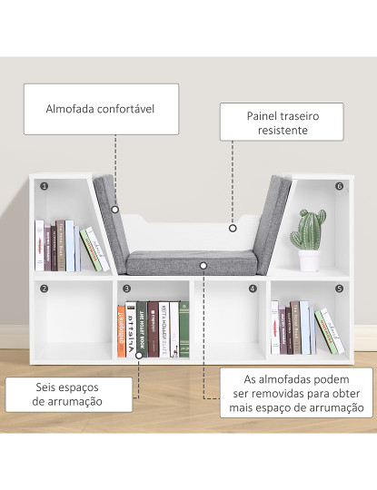 imagem de Estante com assento Branco6