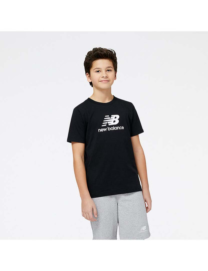 imagem de T-Shirt Kids Essentials Stacked Logo Cotton Jersey Short Sleeve T-shirt Preto1
