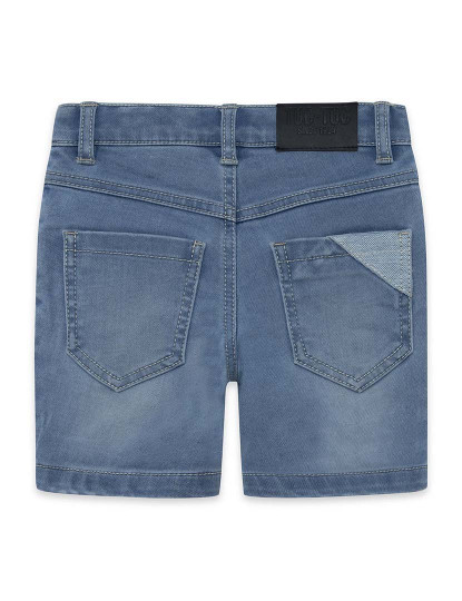 imagem de Calções jeans azul claro para menino, cinco bolsos, fecho frontal por botões Basics Bebé2