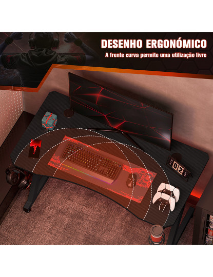 imagem de Secretária Gaming Preto4