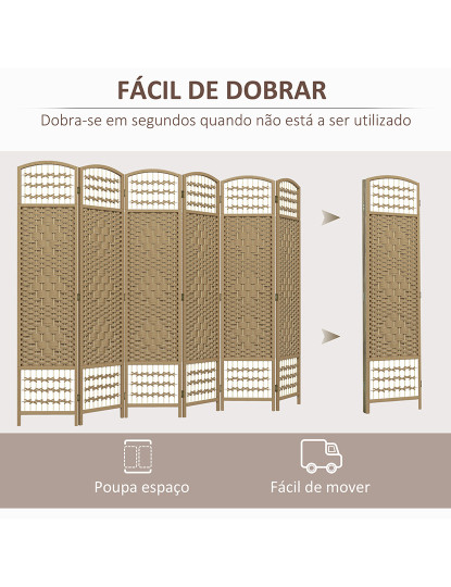 imagem de Biombo 6 Painéis Madeira Natural4