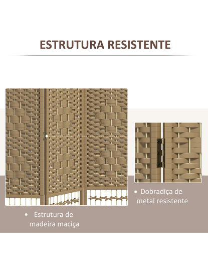 imagem de Biombo 6 Painéis Madeira Natural5