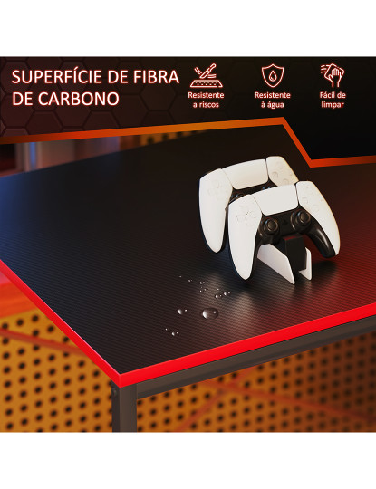 imagem de Secretária Gaming Preto e Vermelho6