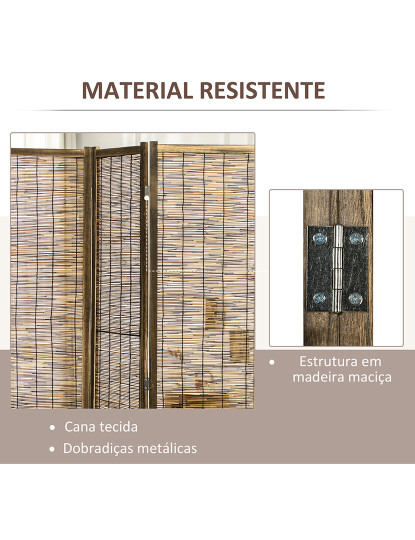 imagem de Biombo Madeira Carbonizada e Castanho5