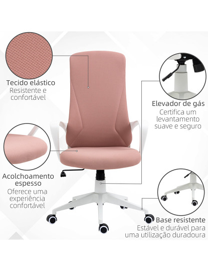 imagem de Cadeira Escritório Ergonómica Rosa8