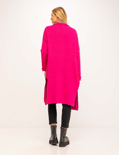 imagem de Casaco cardigan de malha comprida Fucshia2