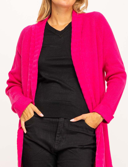 imagem de Casaco cardigan de malha comprida Fucshia3