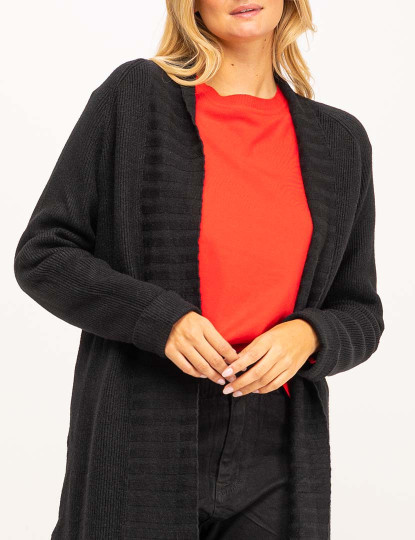 imagem de Casaco cardigan de malha comprida Preto3