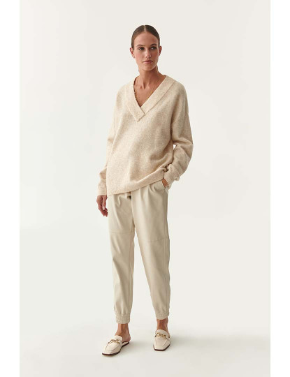 imagem de Sweatshirt Senhora Kaszmi Beige Claro Mesclado4