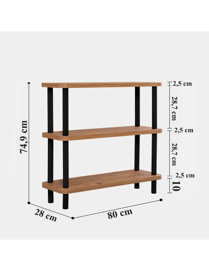 imagem de Estante Step Preto Pinho6