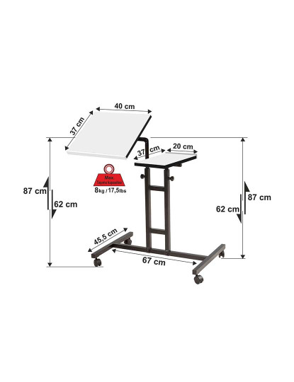 imagem de Mesa Para Portátil Glen Branco Preto5