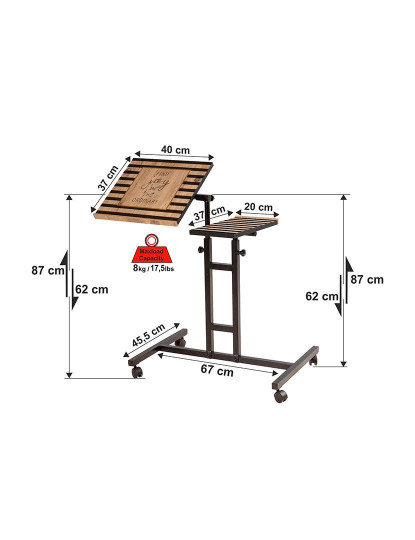 imagem de Mesa Para Portátil Glen Pinheiro Atlântico e Preto5