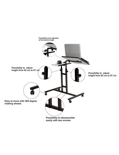 imagem de Mesa Para Portátil Glen Branco Preto6