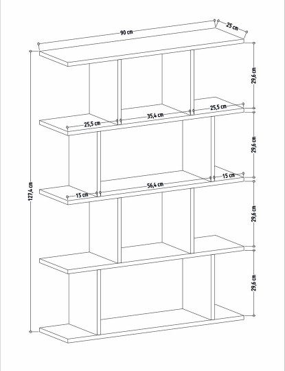 imagem de Estante Harmon Branco Antracite4