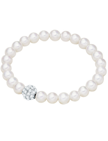 imagem de Pulseira prata concha pérola branco cristal branco1