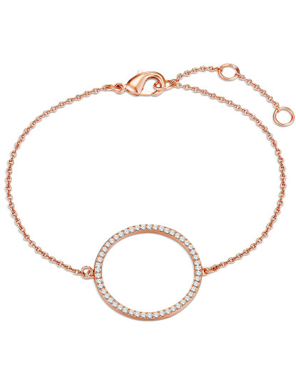 imagem de Pulseira em ouro rosa embelezada com cristais Swarovski® branco1