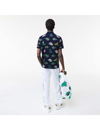 imagem de Pólo Holiday regular fit com estampa de crocodilo Homem Azul Marinho/Multico5