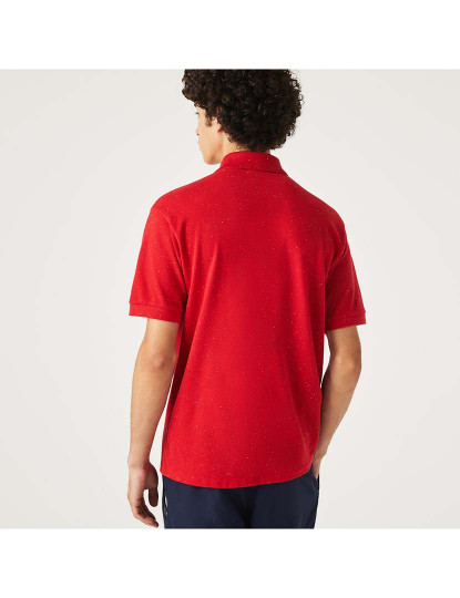 imagem de Polo clássico em piqué de algodão com estampa manchada Homem Vermelho Nepse5