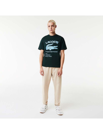 imagem de T-Shirt com corte descontraído e crocodilo Homem Sinople4