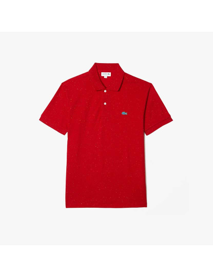 imagem de Polo clássico em piqué de algodão com estampa manchada Homem Vermelho Nepse1