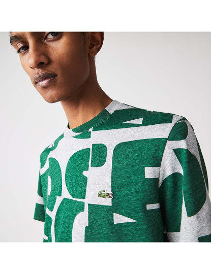 imagem de T-Shirt de algodão Heritage com gola redonda e estampa gráfica Homem Muraille Chine/Vert2