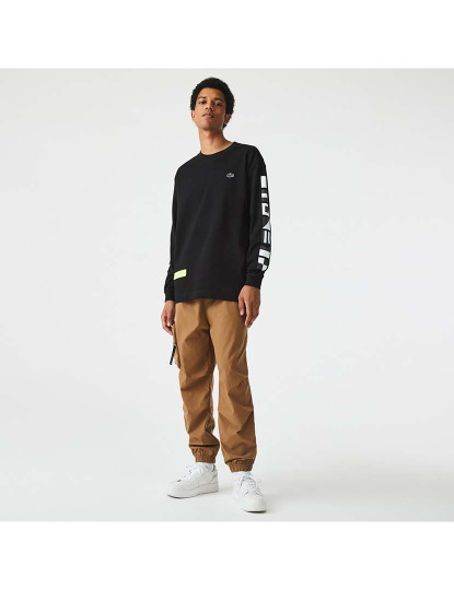 imagem de T-Shirt folgada com estampa Homem Preto2