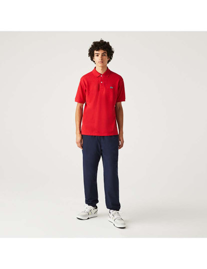 imagem de Polo clássico em piqué de algodão com estampa manchada Homem Vermelho Nepse2