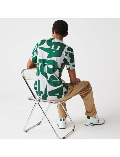 imagem de T-Shirt de algodão Heritage com gola redonda e estampa gráfica Homem Muraille Chine/Vert4