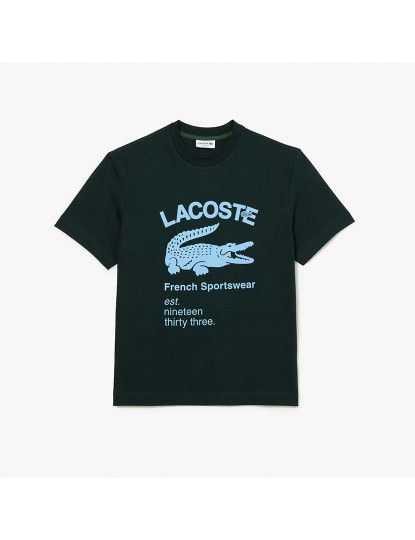 imagem de T-Shirt com corte descontraído e crocodilo Homem Sinople1